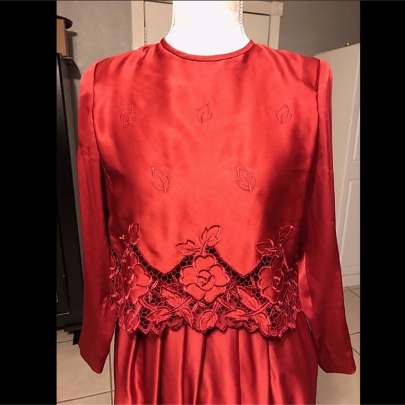 NEW Tracy Reese Red Embroidered‎ Dress [SZ 6 ] - Picture 3 of 9